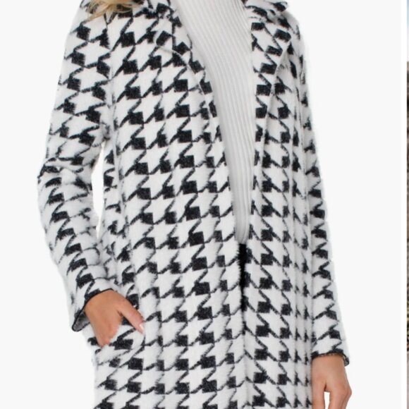 Houndstooth Open Front Sweater Coat  - Liverpool Los Angeles - Picture 1 of 5